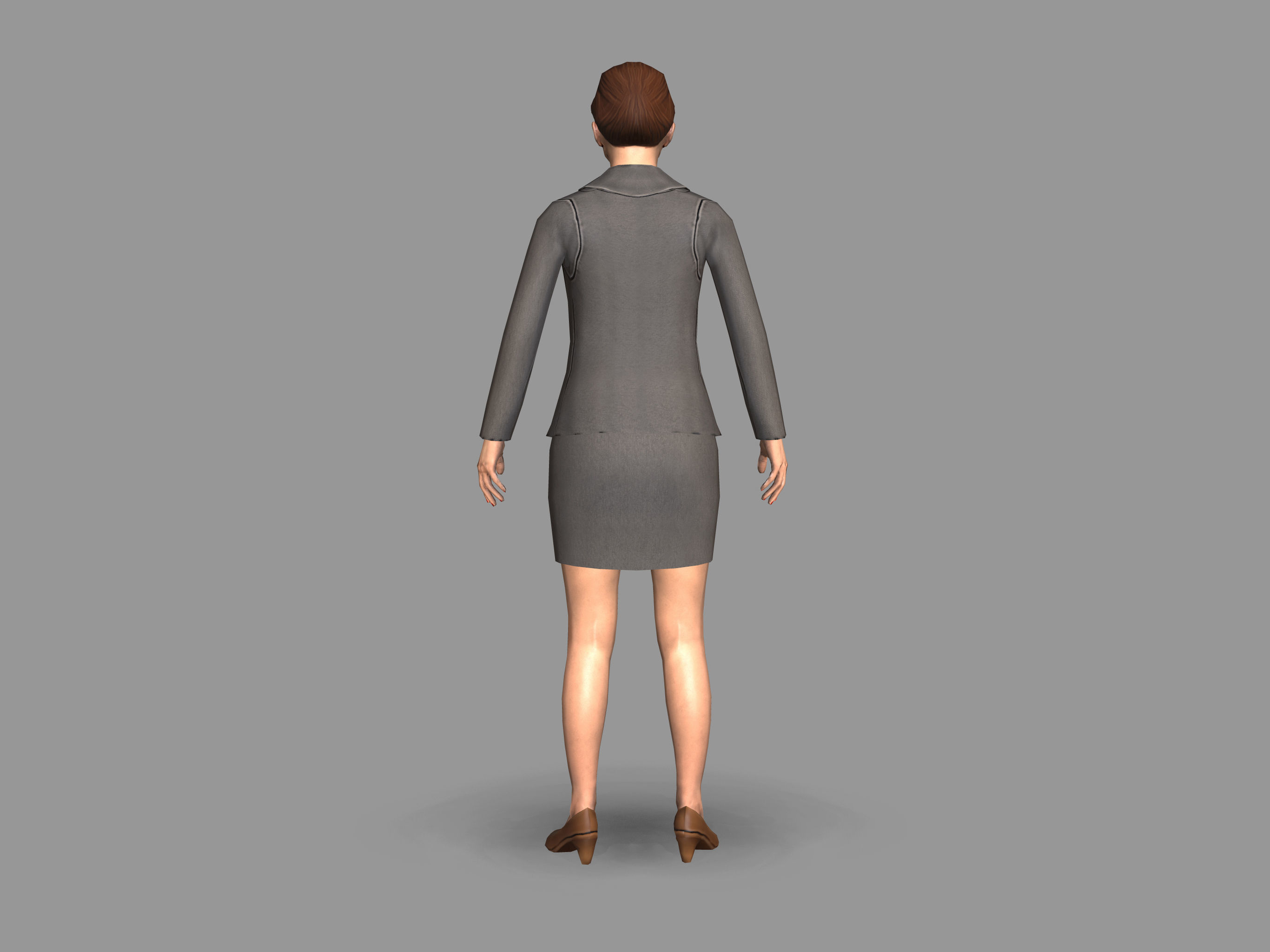 Lady boss Low-poly 3D model_16
