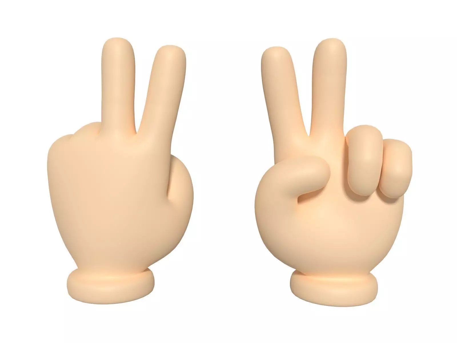 Cartoon Hand - Victory Sign Low-poly 3D model