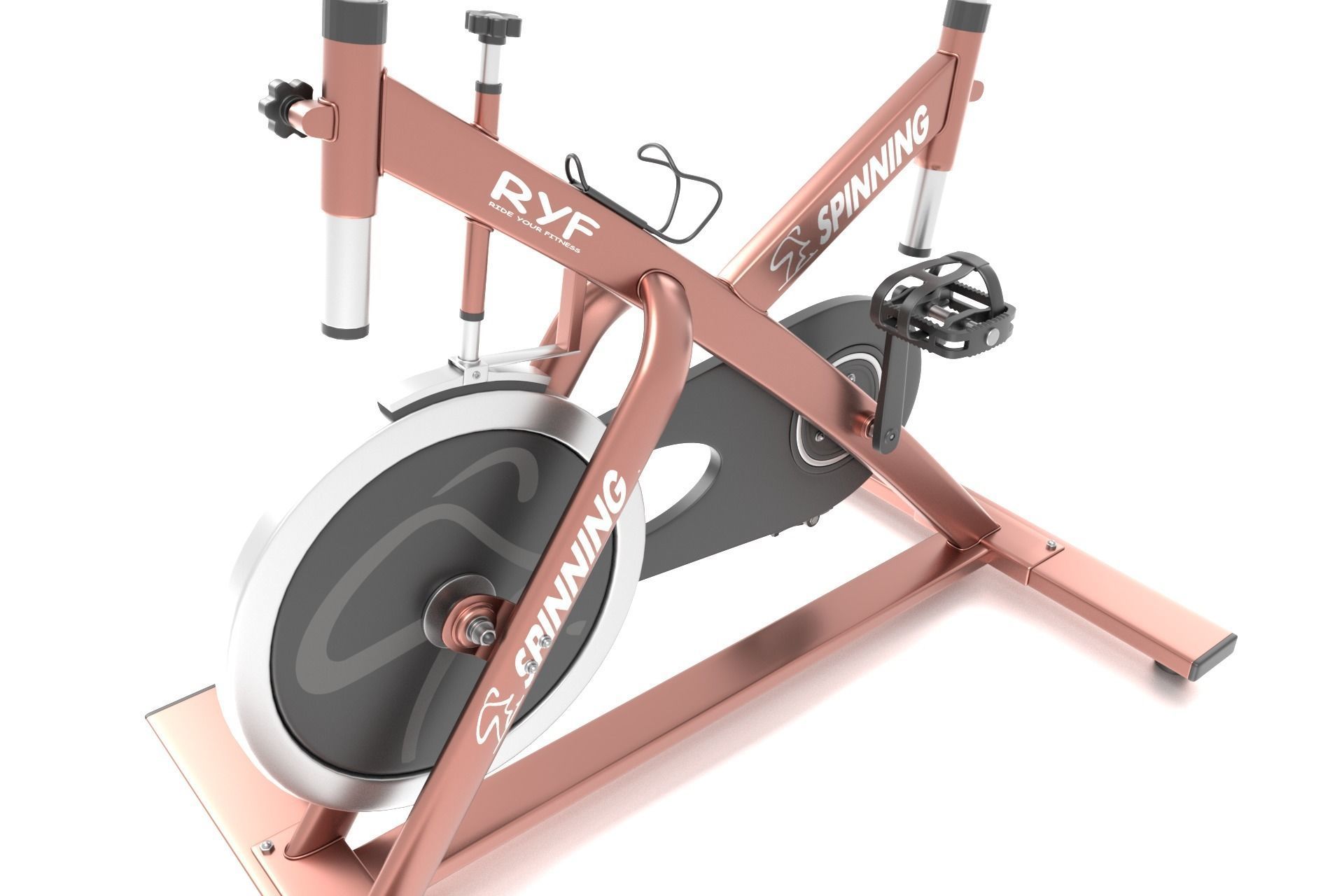 Stationary Spinning Bike 3D Model Low-poly 3D model_7
