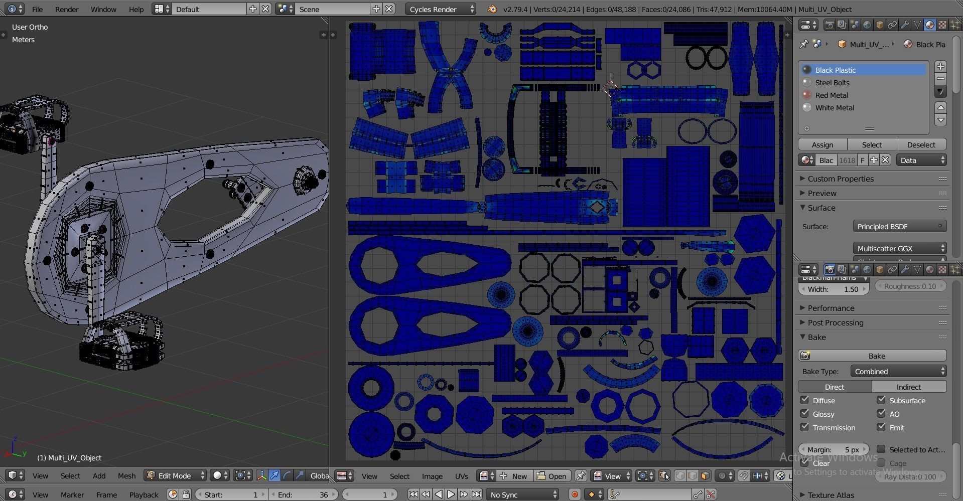 Stationary Spinning Bike 3D Model Low-poly 3D model_25