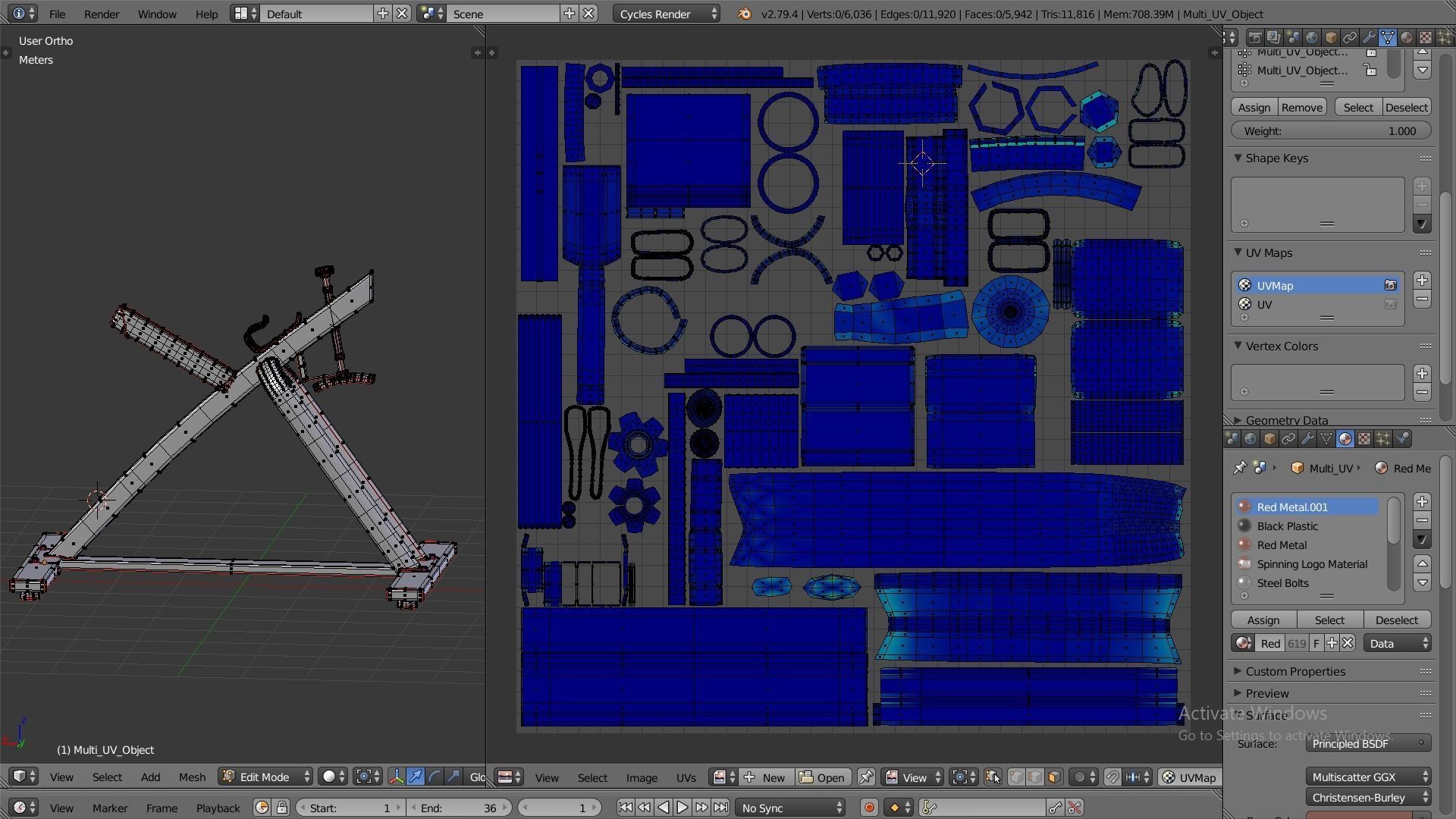 Stationary Spinning Bike 3D Model Low-poly 3D model_29