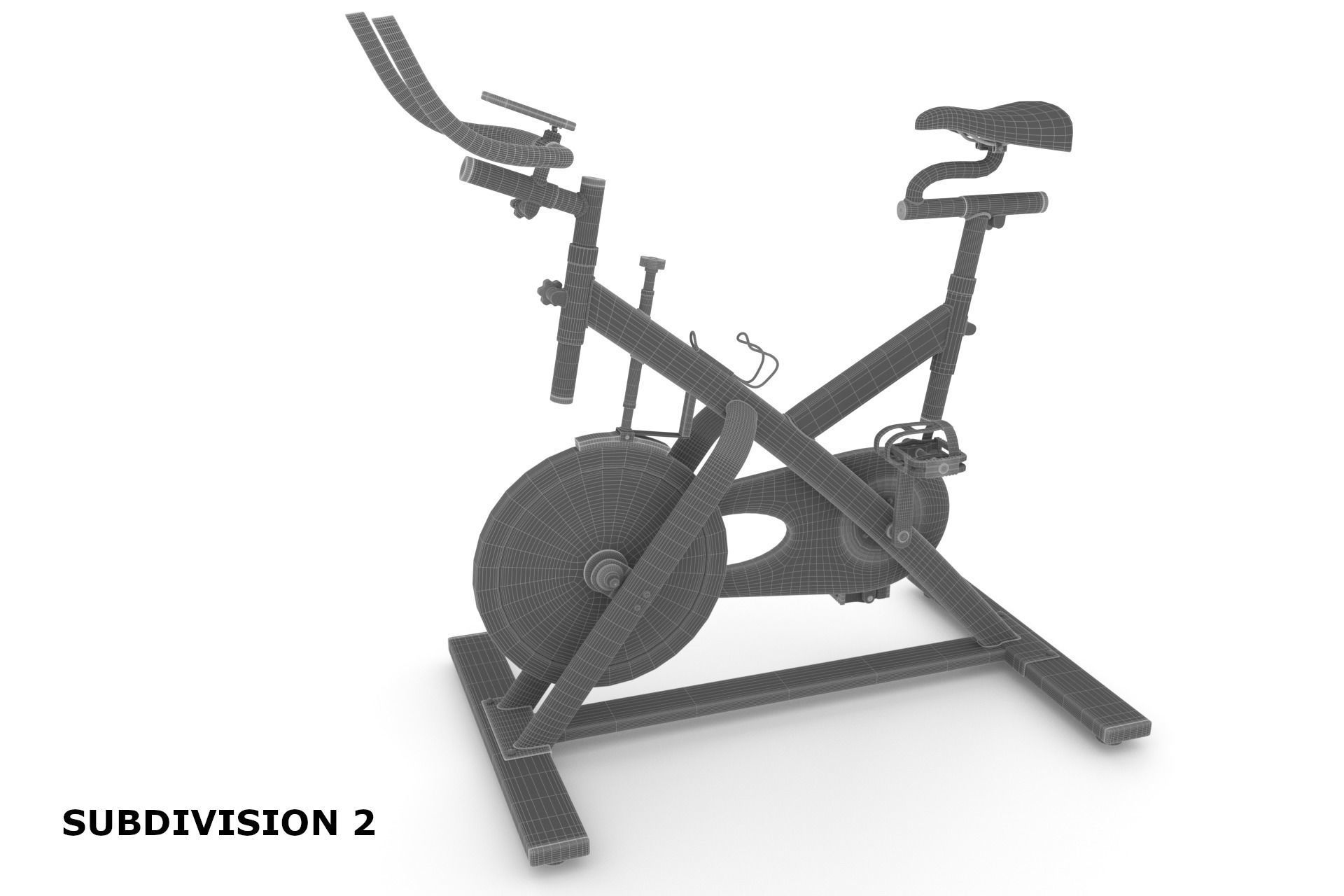 Stationary Spinning Bike 3D Model Low-poly 3D model_19