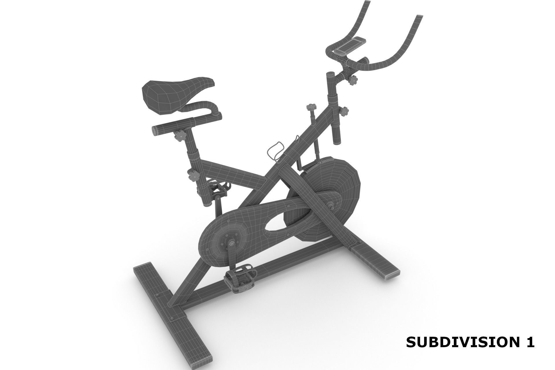 Stationary Spinning Bike 3D Model Low-poly 3D model_16