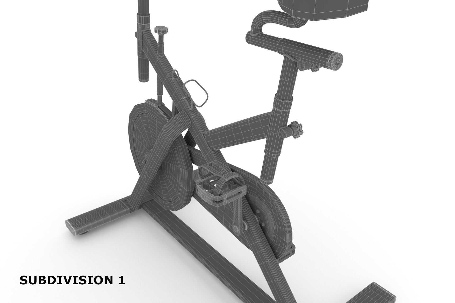 Stationary Spinning Bike 3D Model Low-poly 3D model_17