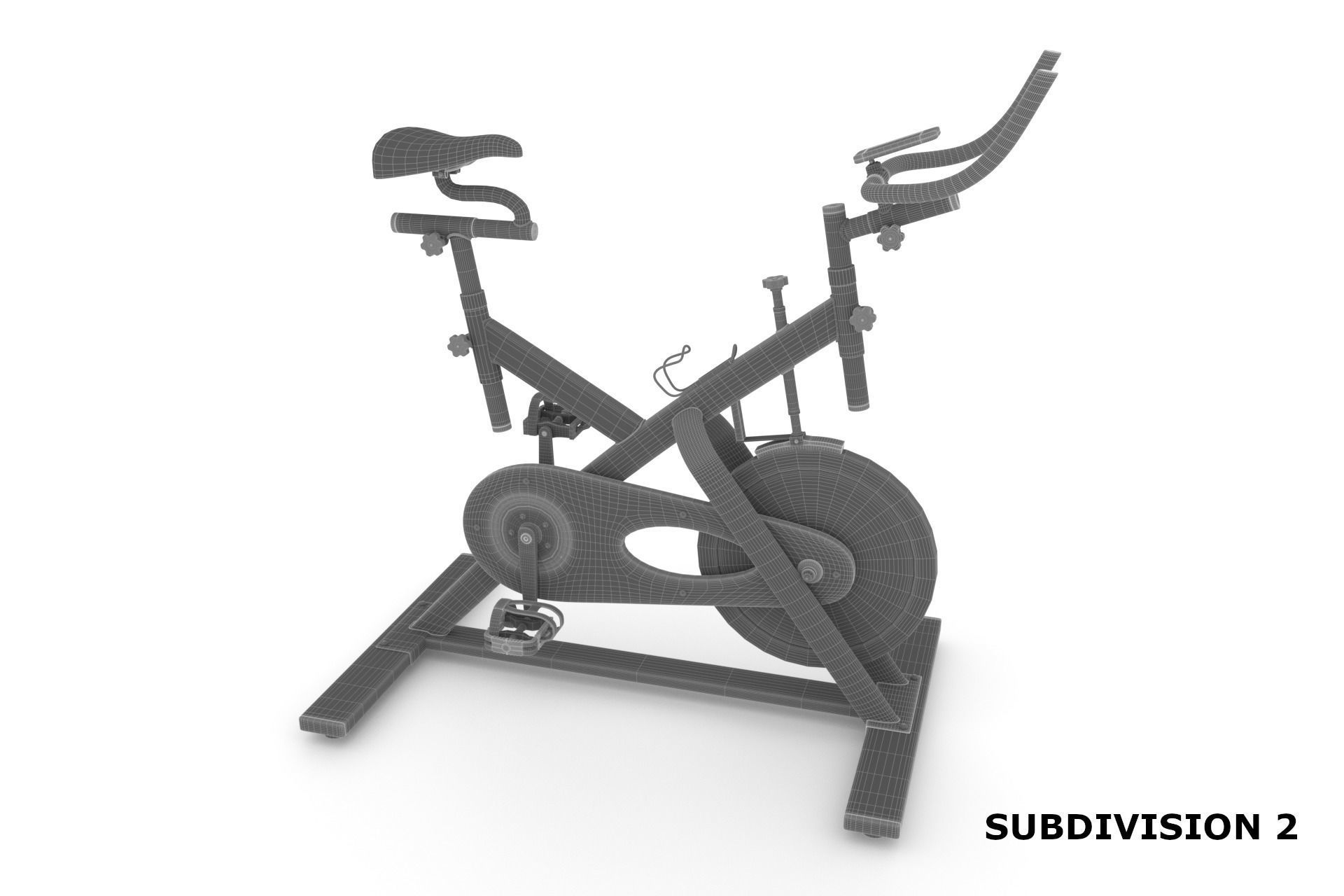 Stationary Spinning Bike 3D Model Low-poly 3D model_21