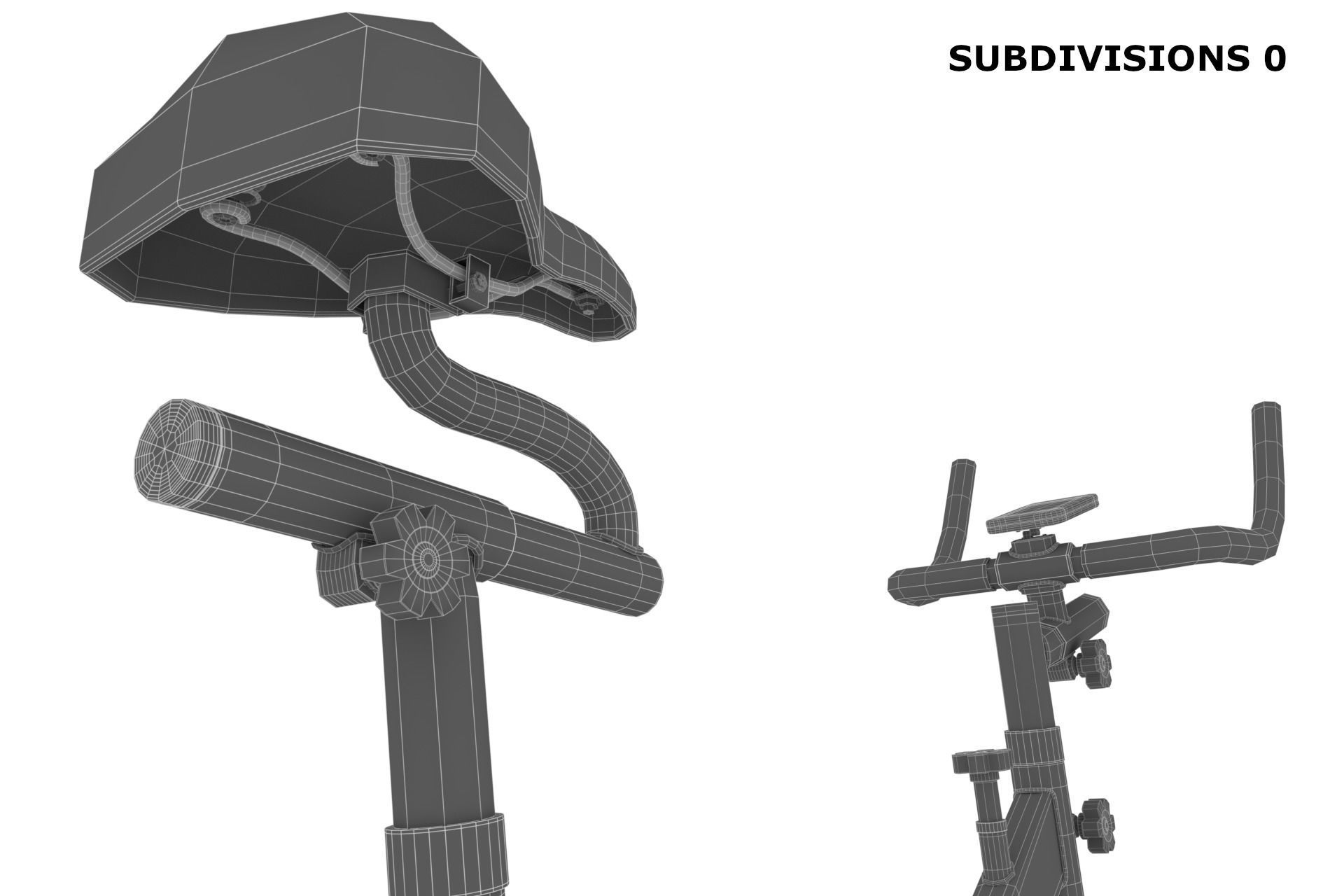 Stationary Spinning Bike 3D Model Low-poly 3D model_13
