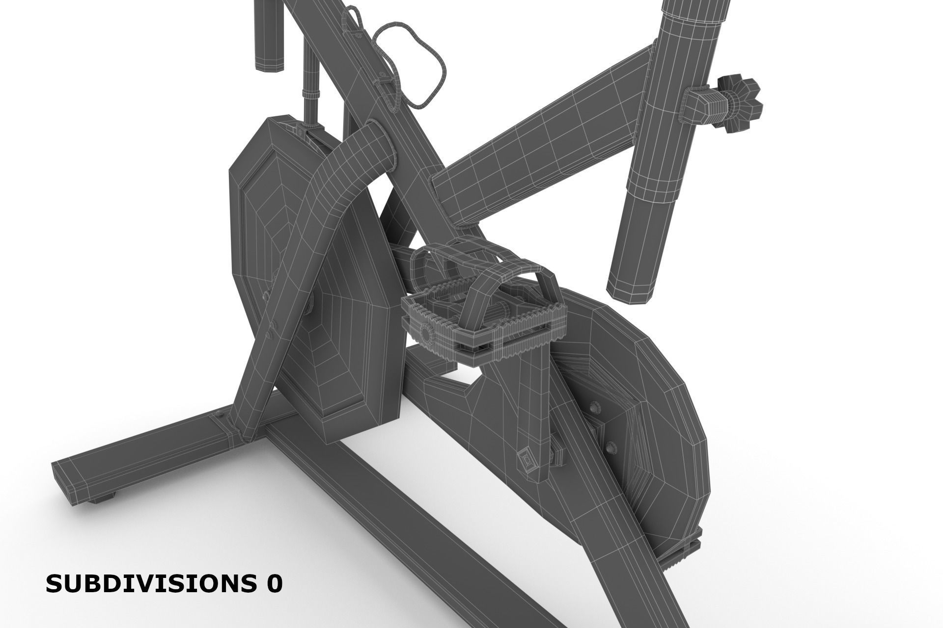 Stationary Spinning Bike 3D Model Low-poly 3D model_11