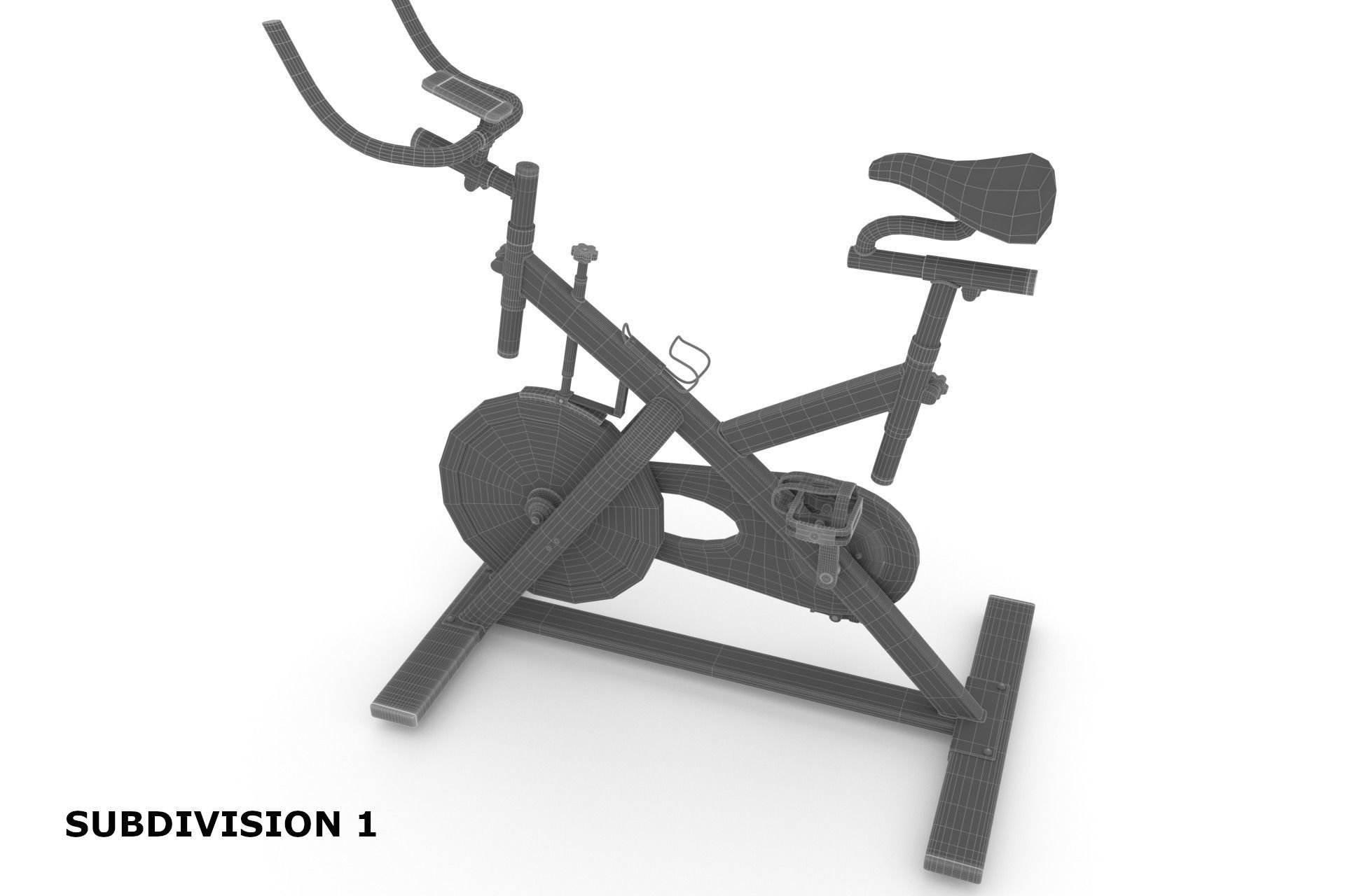 Stationary Spinning Bike 3D Model Low-poly 3D model_15