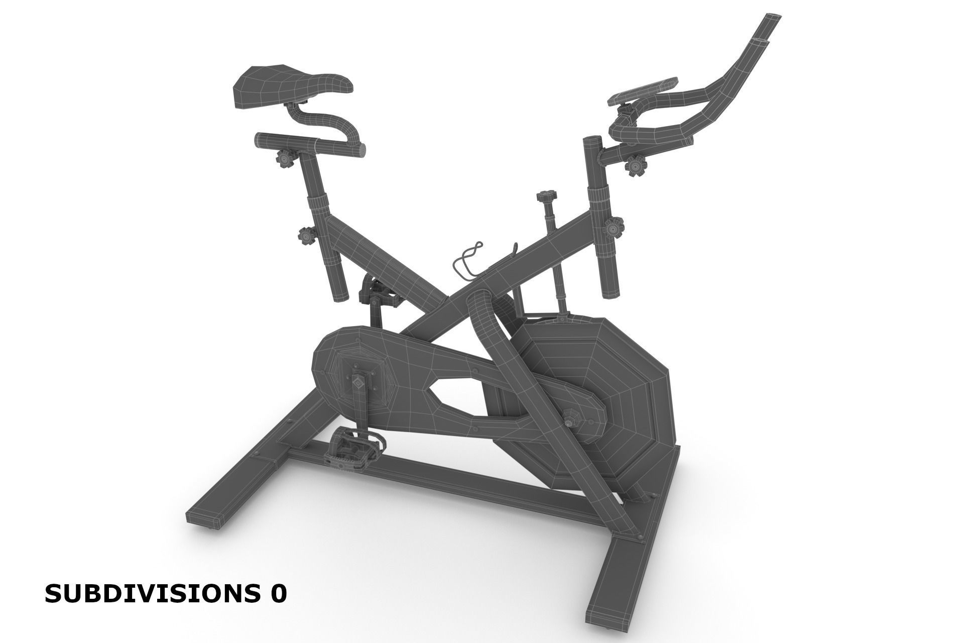 Stationary Spinning Bike 3D Model Low-poly 3D model_10