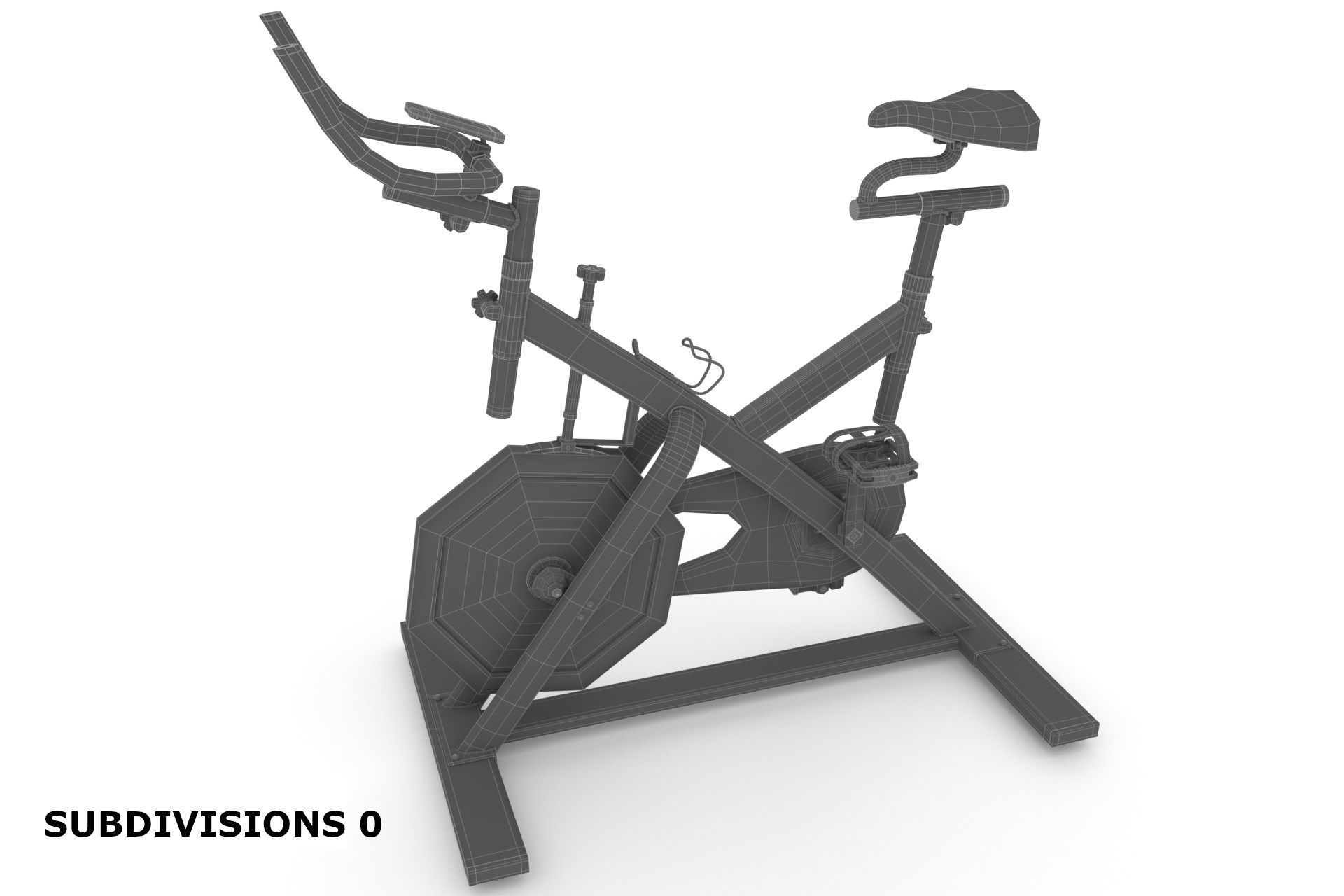 Stationary Spinning Bike 3D Model Low-poly 3D model_9
