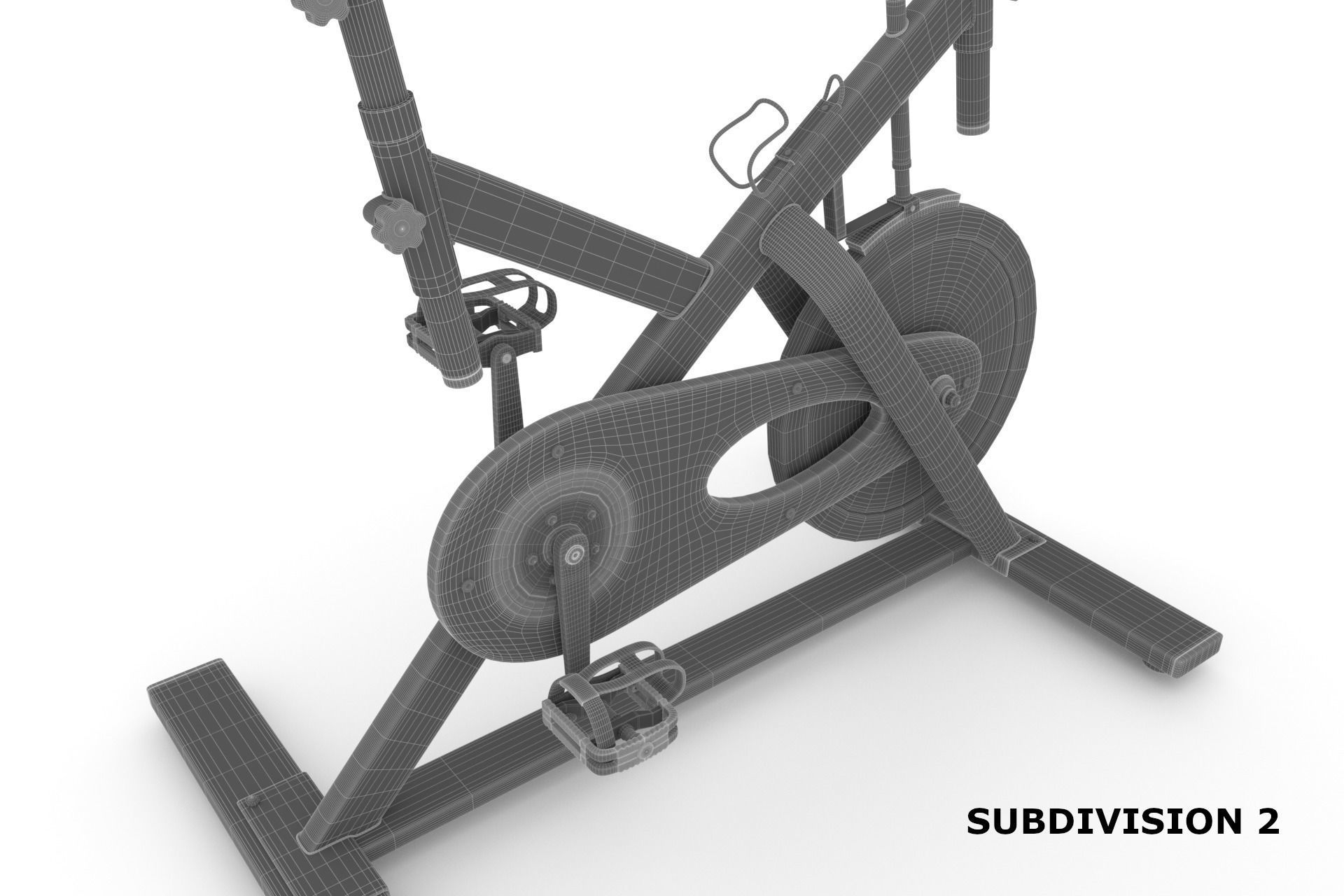 Stationary Spinning Bike 3D Model Low-poly 3D model_20