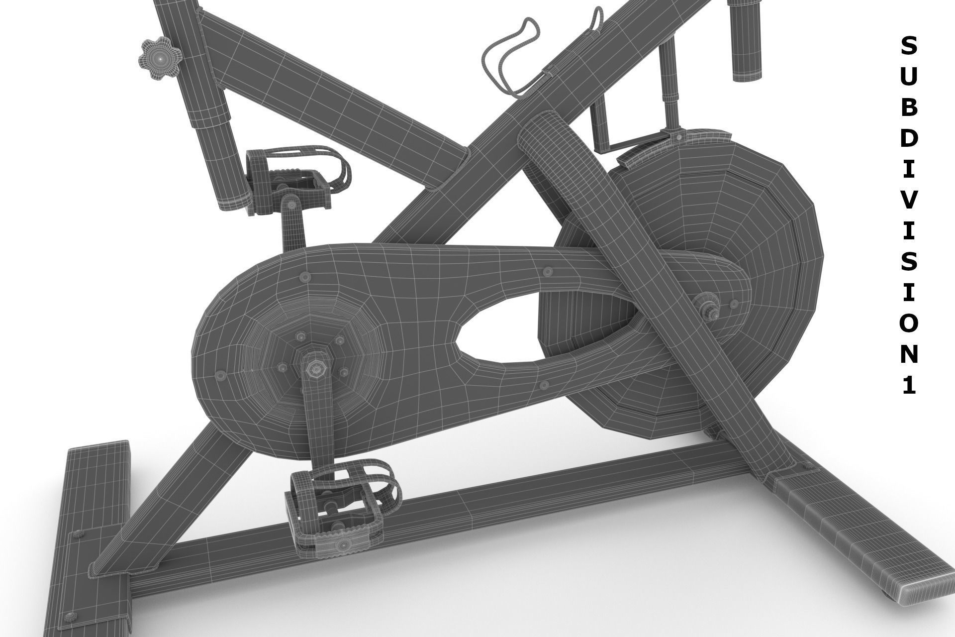 Stationary Spinning Bike 3D Model Low-poly 3D model_18