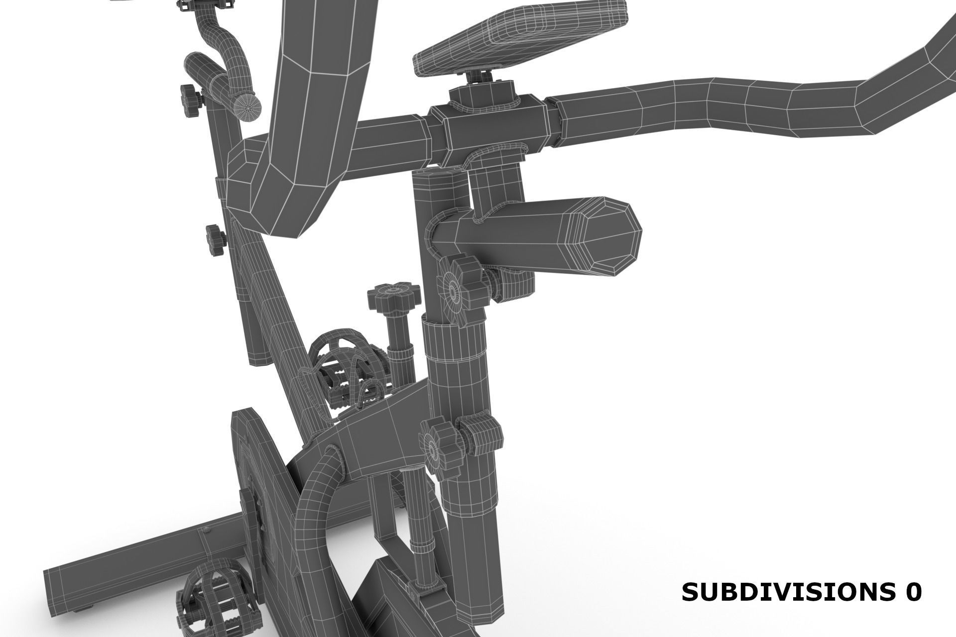 Stationary Spinning Bike 3D Model Low-poly 3D model_12