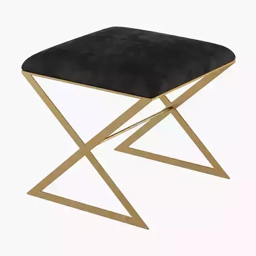 X-Side Gold Leaf Stool