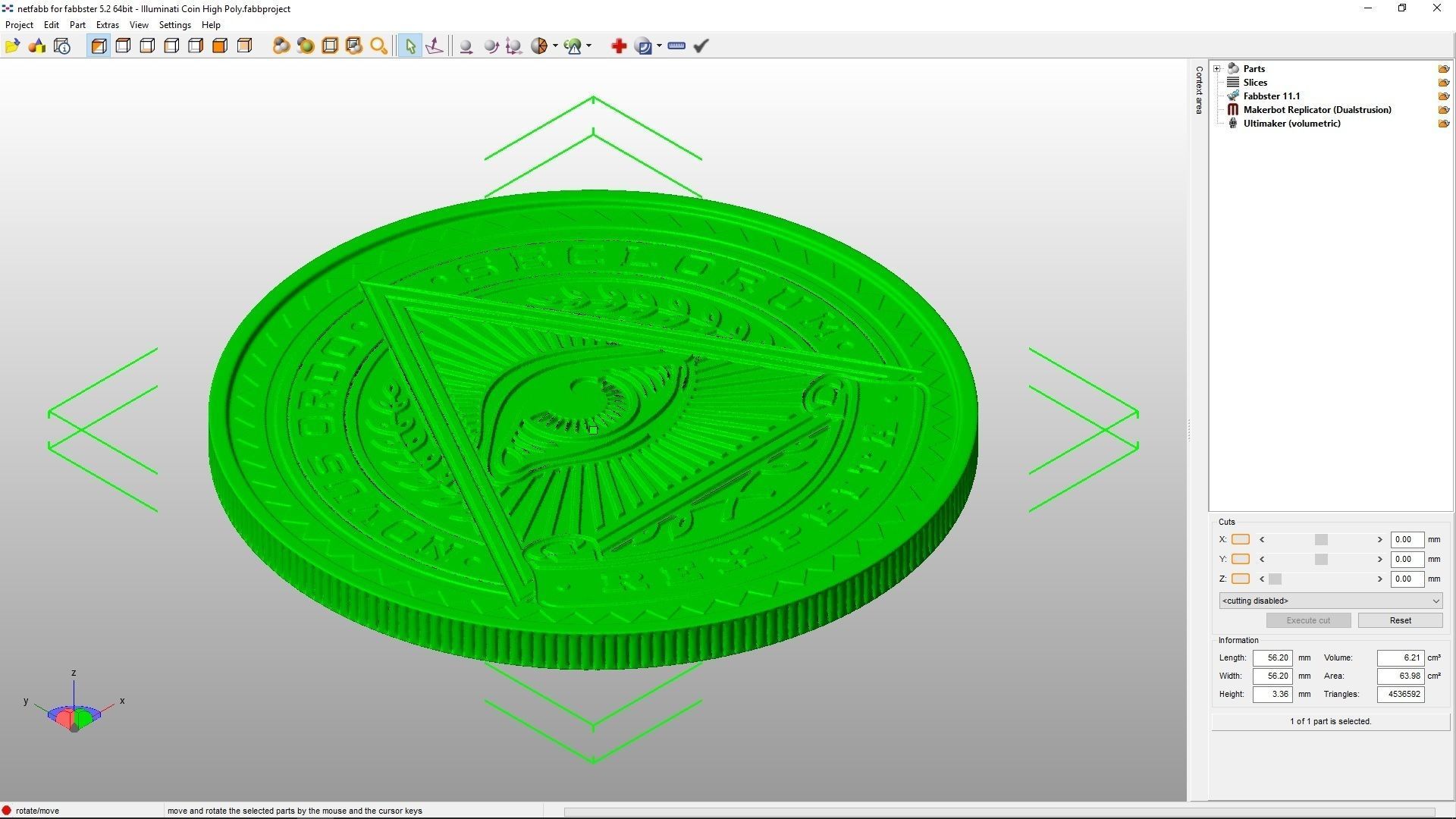 Illuminati Coin 3D print model_8