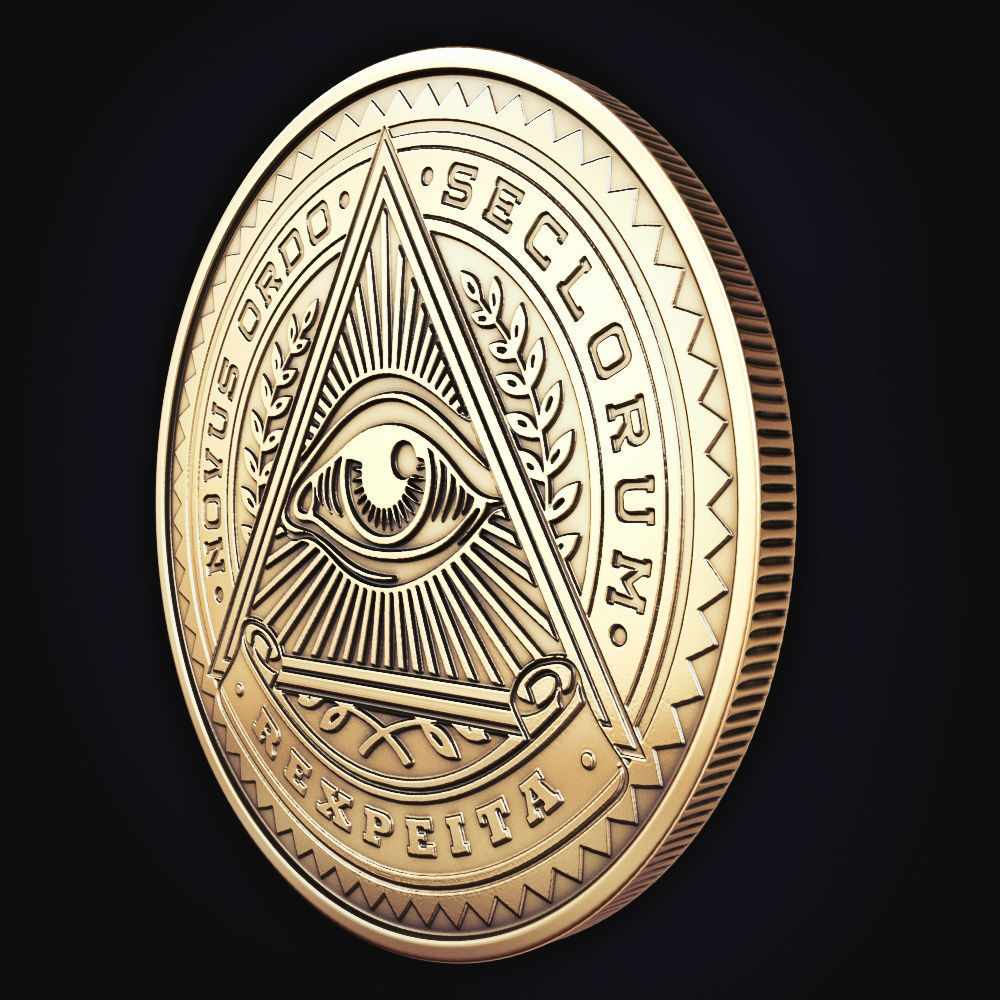 Illuminati Coin 3D print model_3
