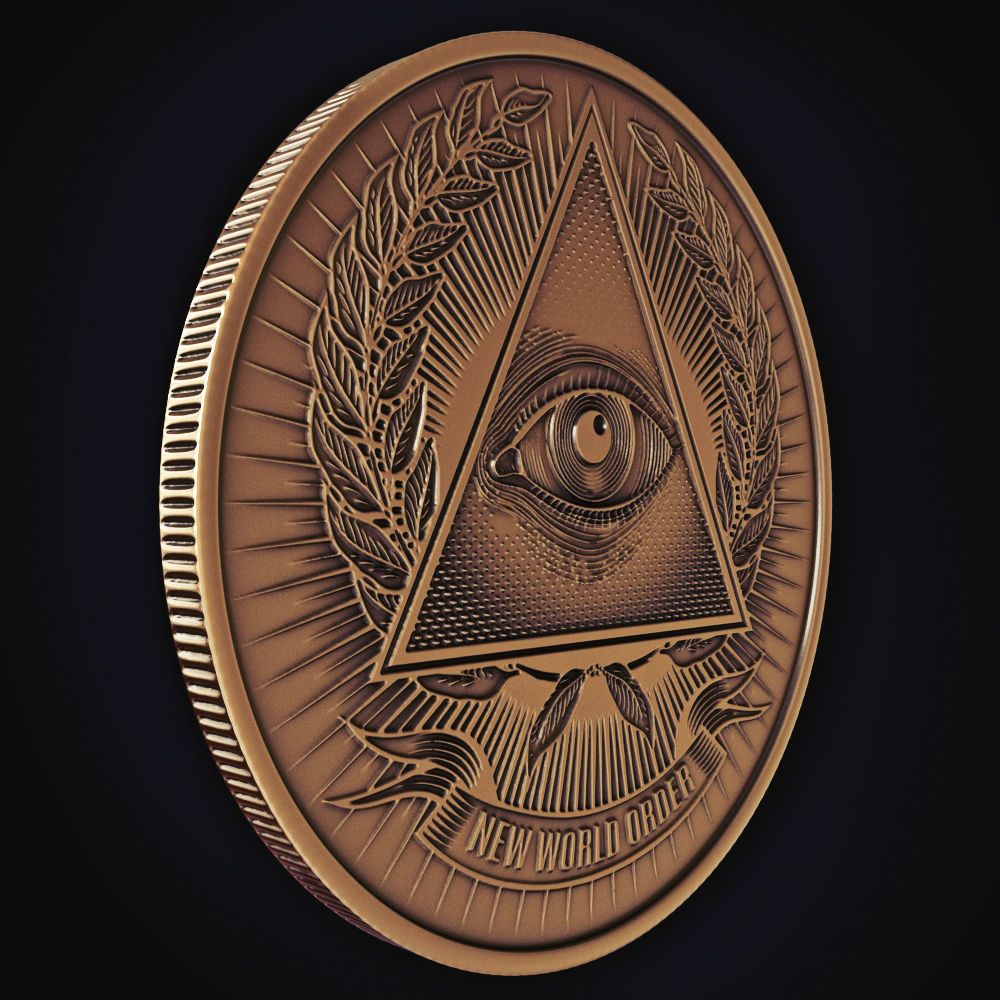Illuminati Coin 3D print model_5