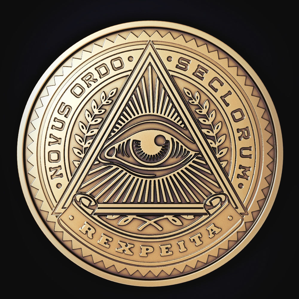 Illuminati Coin 3D print model_1