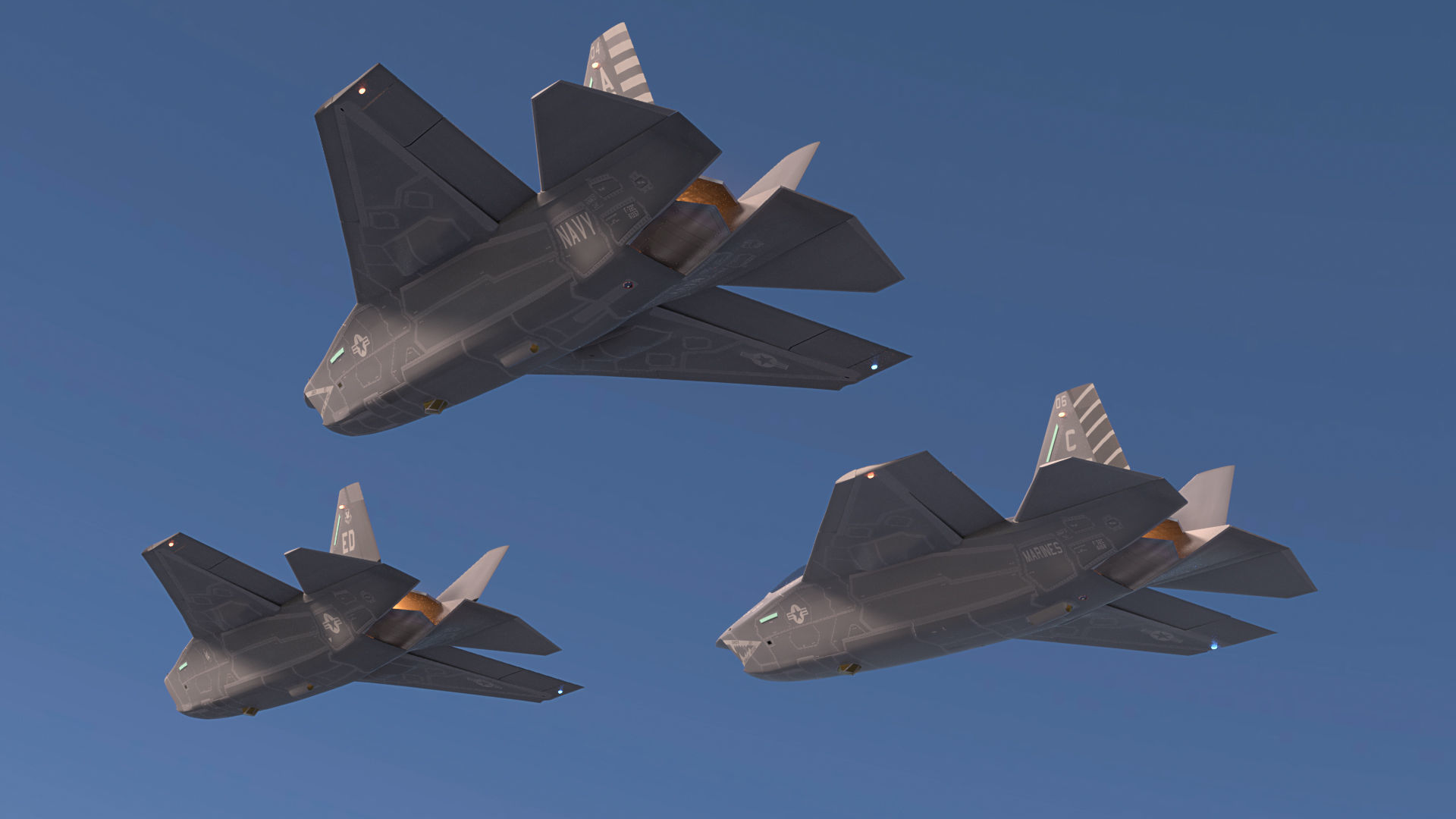 F-32 Joint Strike Fighter Low-poly 3D model_4