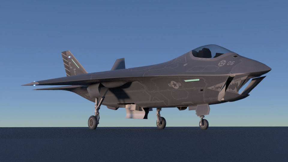 F-32 Joint Strike Fighter Low-poly 3D model_9