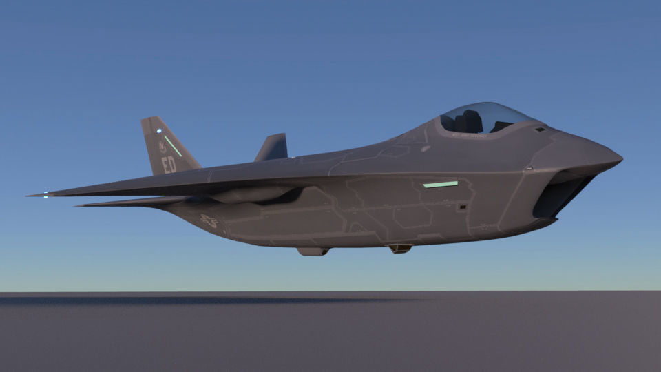 F-32 Joint Strike Fighter Low-poly 3D model_6