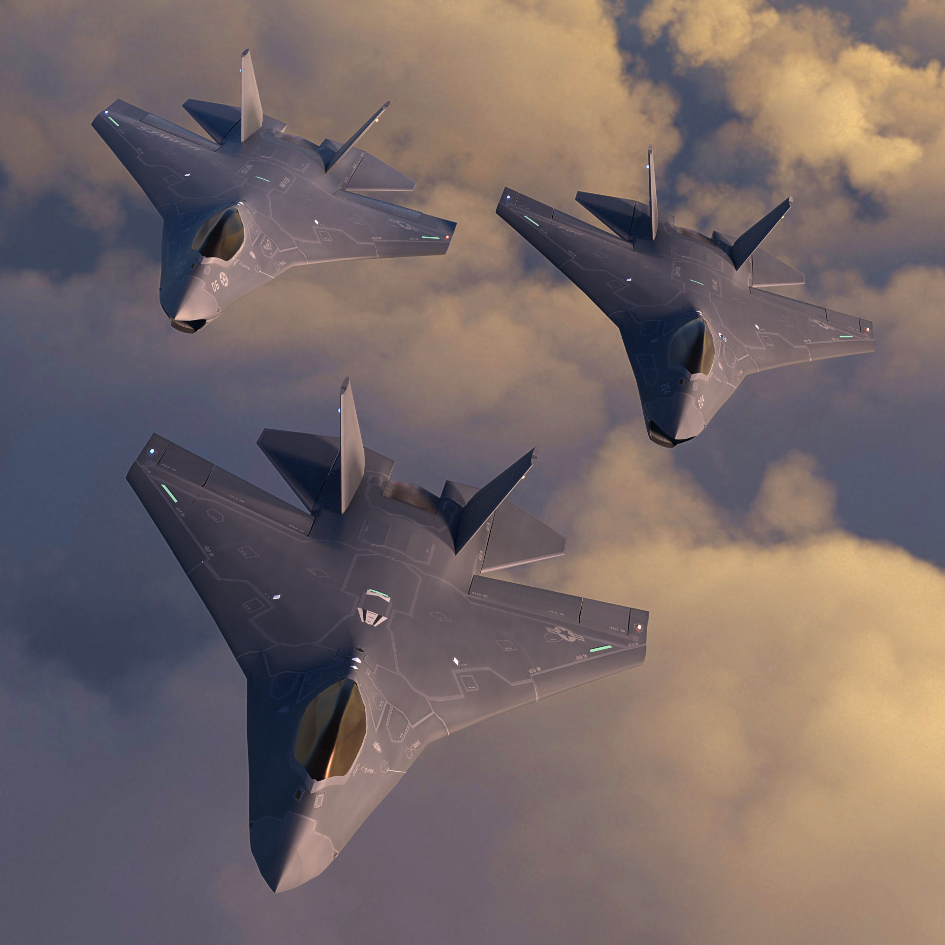 F-32 Joint Strike Fighter Low-poly 3D model_2
