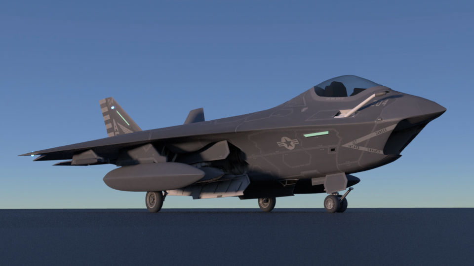 F-32 Joint Strike Fighter Low-poly 3D model_12