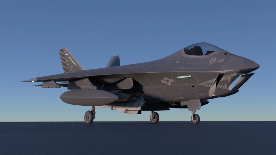 F-32 Joint Strike Fighter Low-poly 3D model_10