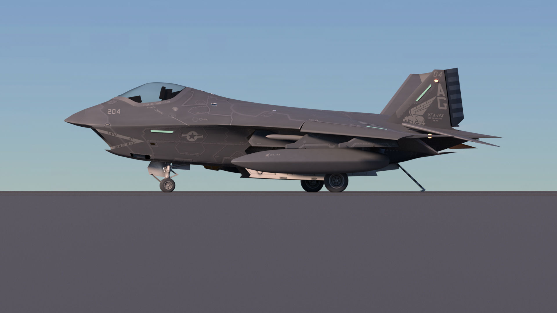 F-32 Joint Strike Fighter Low-poly 3D model_17