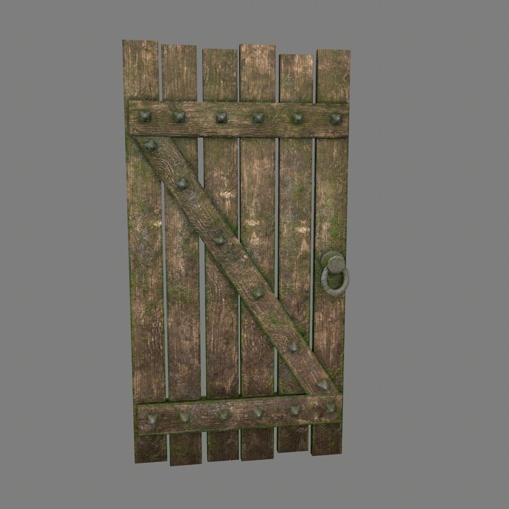Medieval Door Low-poly 3D model_9