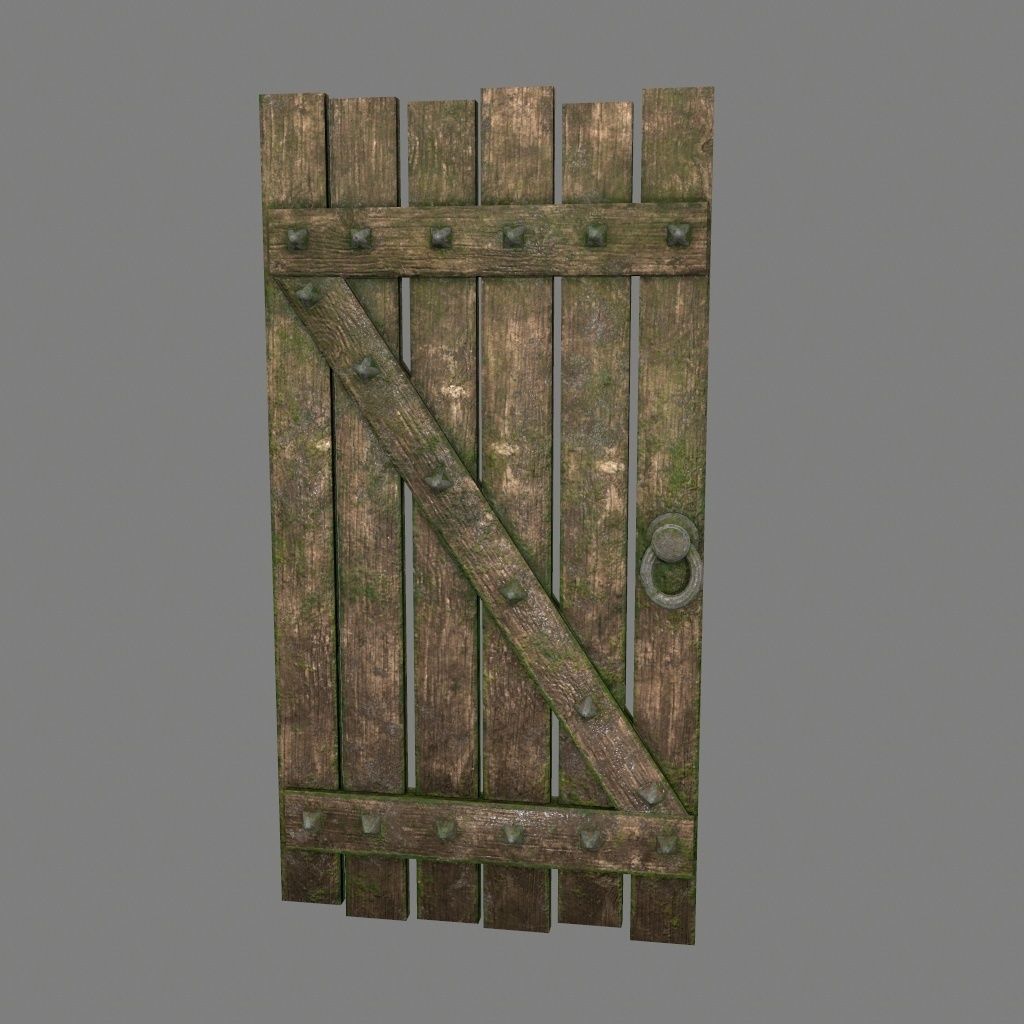 Medieval Door Low-poly 3D model_8