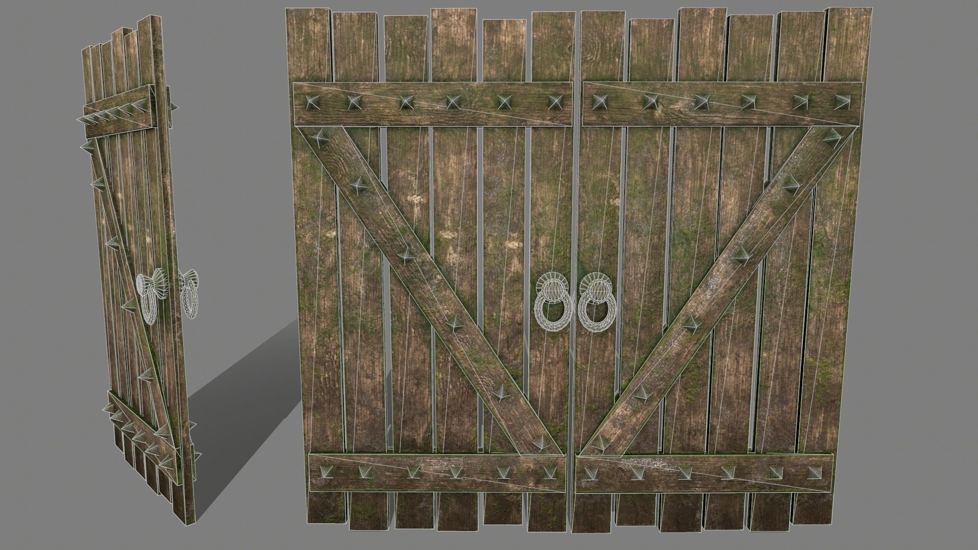 Medieval Door Low-poly 3D model_1