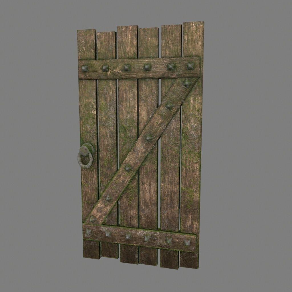 Medieval Door Low-poly 3D model_13