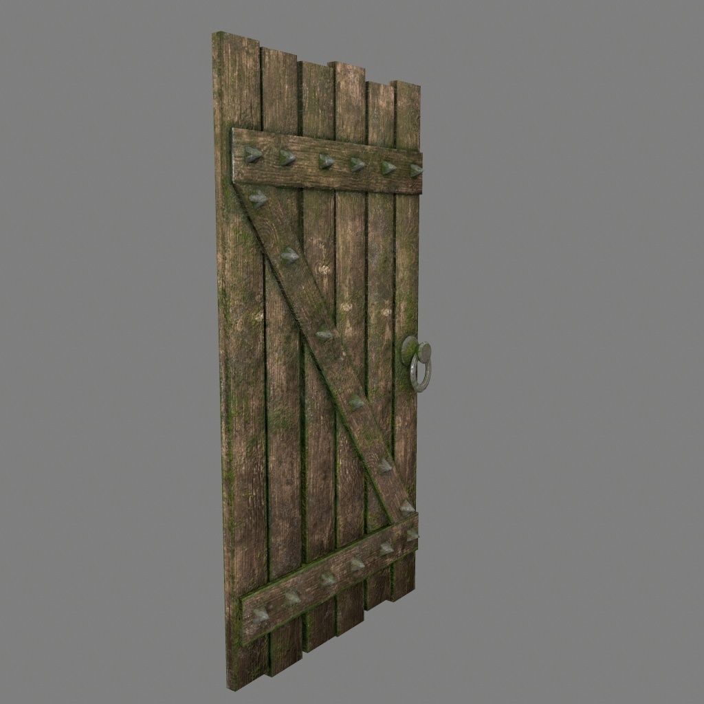 Medieval Door Low-poly 3D model_10