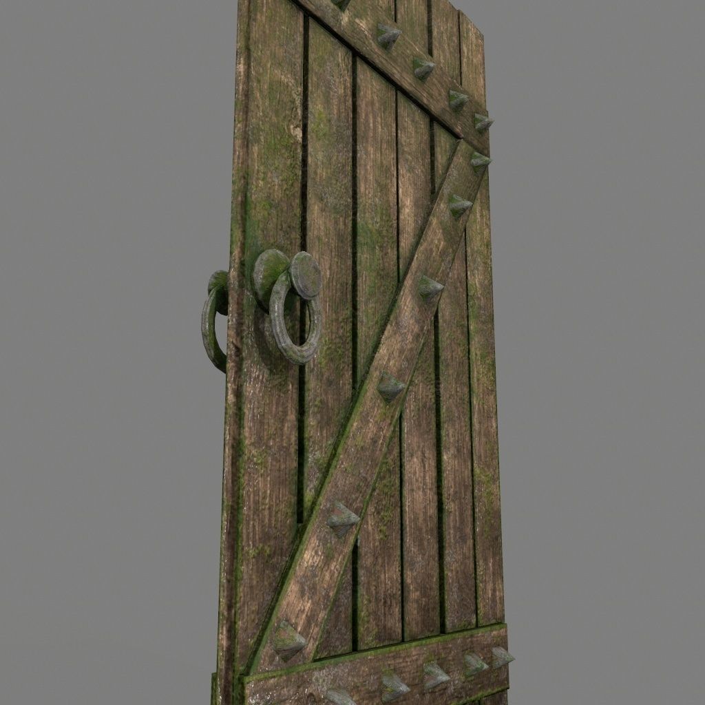 Medieval Door Low-poly 3D model_14