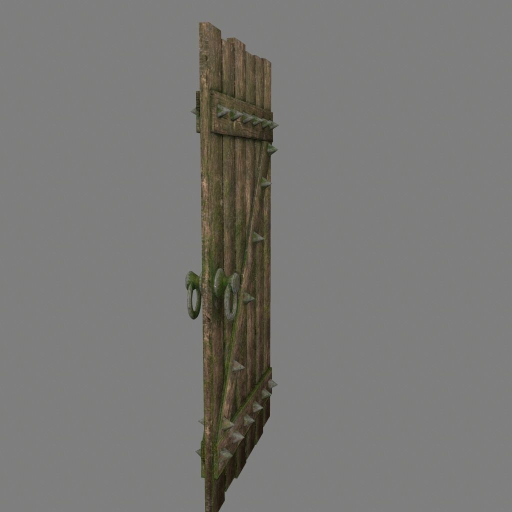 Medieval Door Low-poly 3D model_5