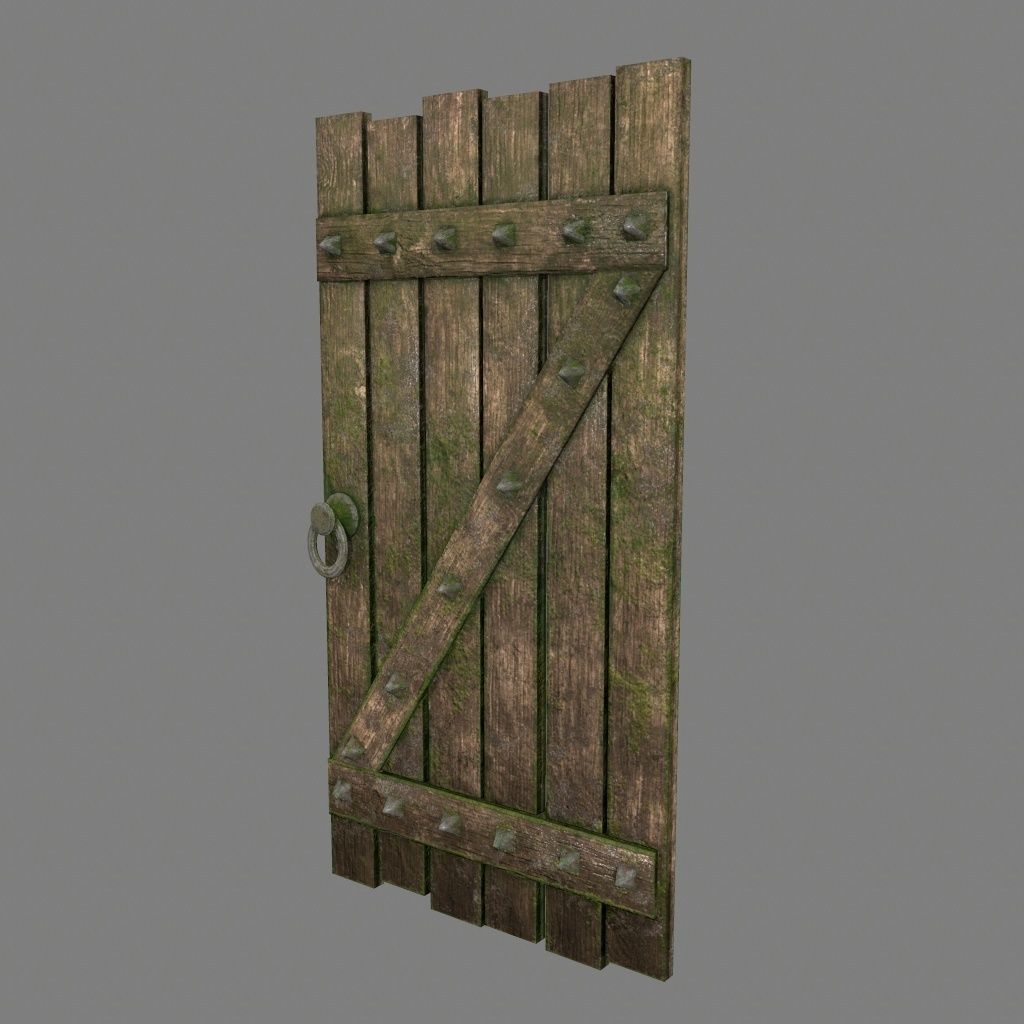 Medieval Door Low-poly 3D model_12
