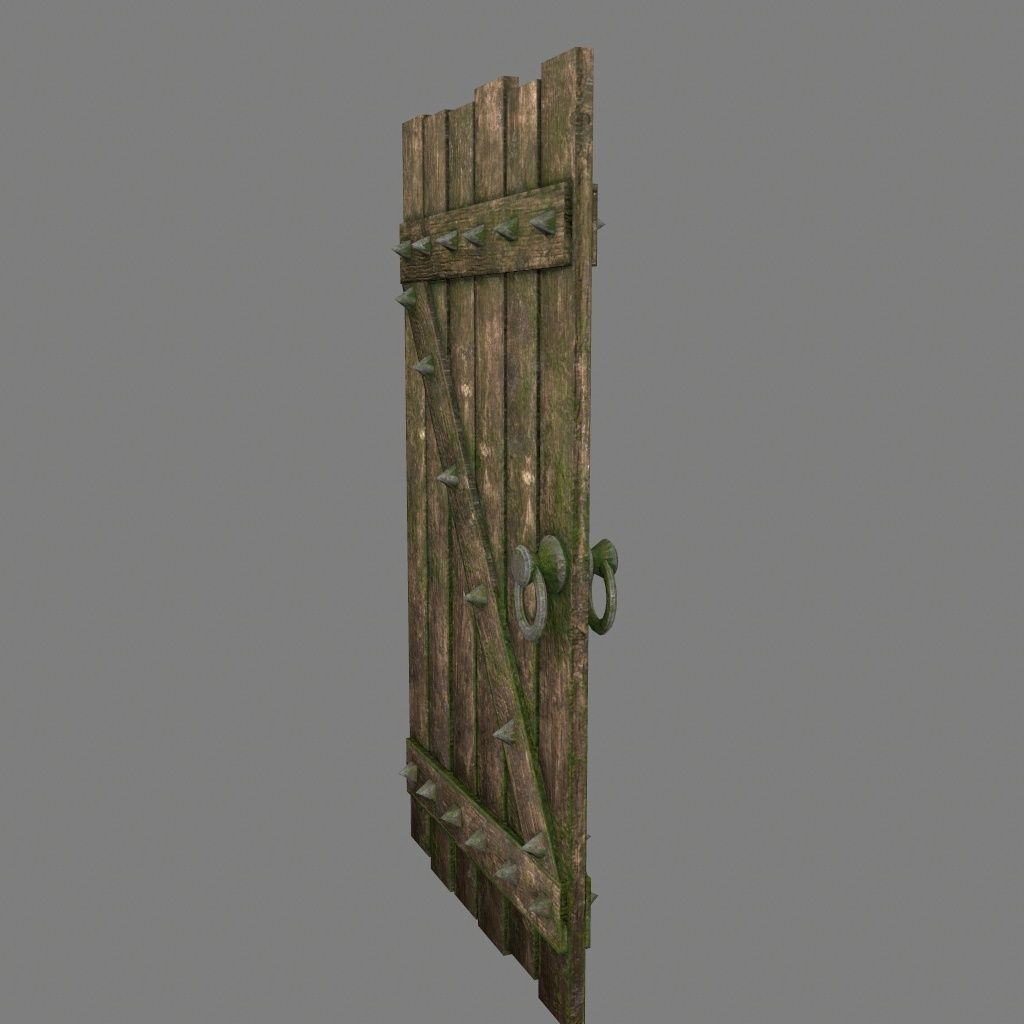 Medieval Door Low-poly 3D model_7