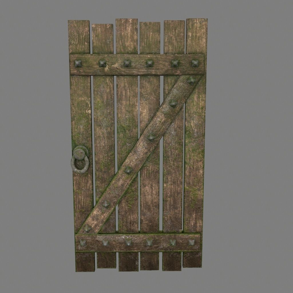 Medieval Door Low-poly 3D model_3