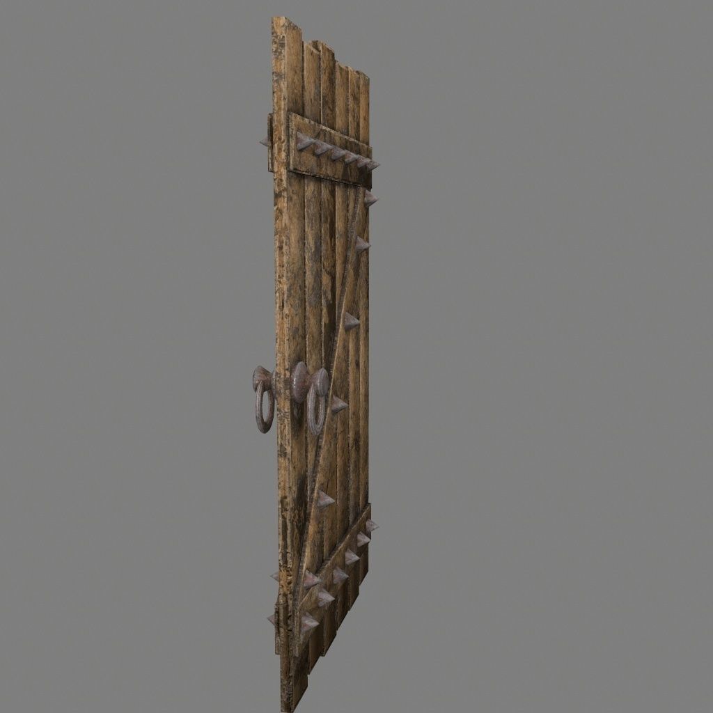 Medieval Door   Low-poly 3D model_5