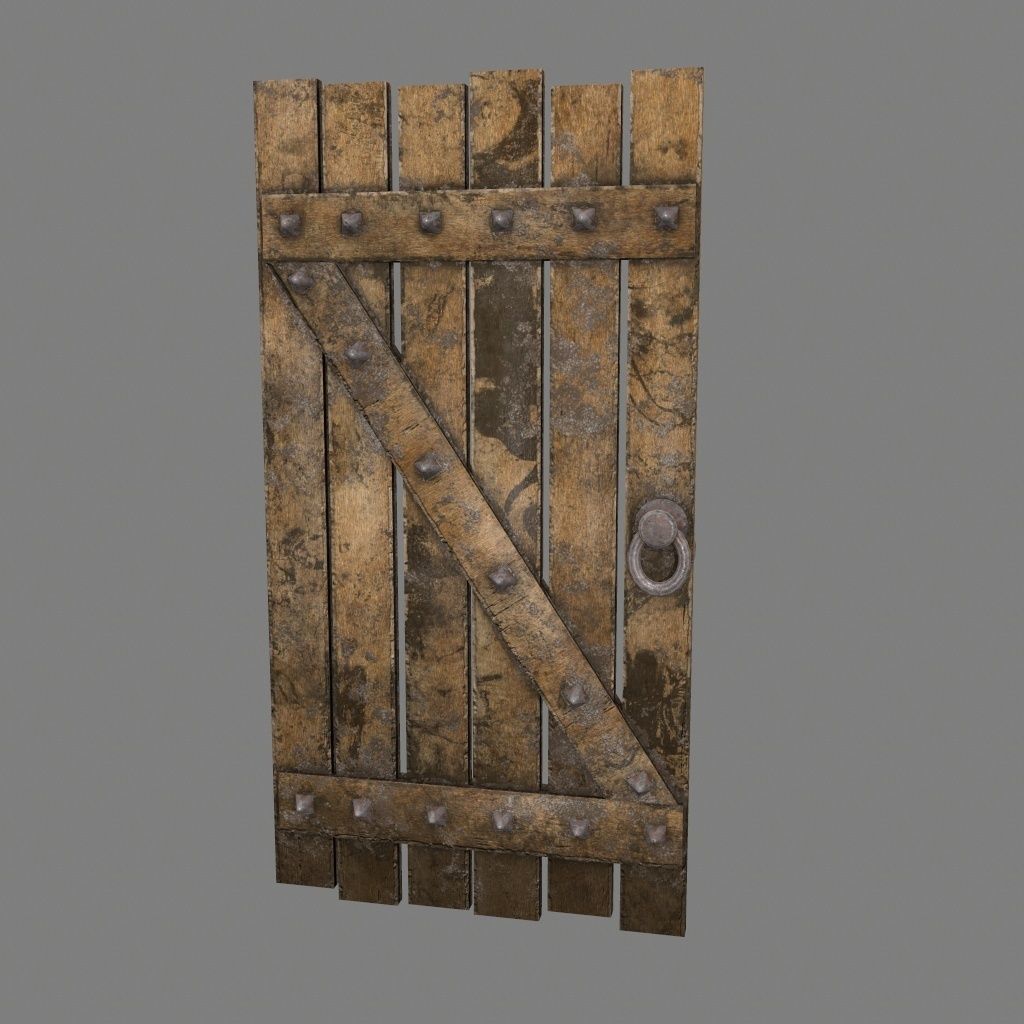 Medieval Door   Low-poly 3D model_8