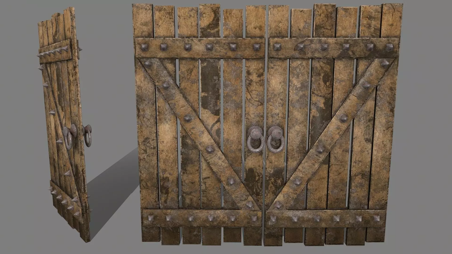 Medieval Door   Low-poly 3D model_0