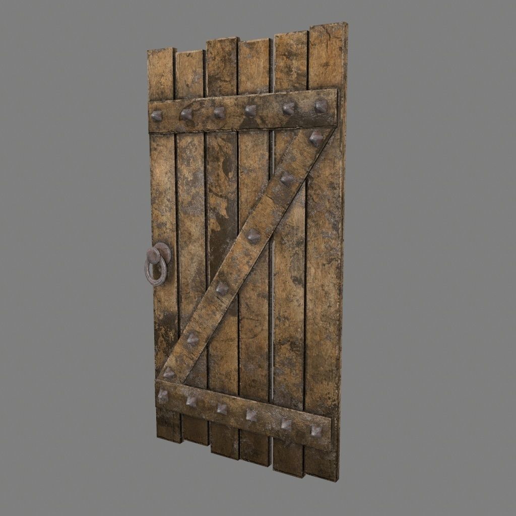 Medieval Door   Low-poly 3D model_12