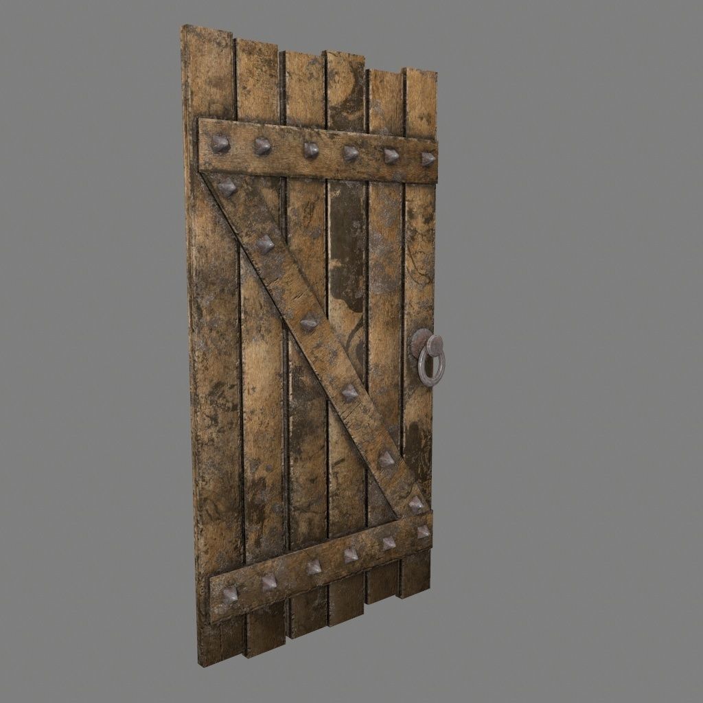 Medieval Door   Low-poly 3D model_9