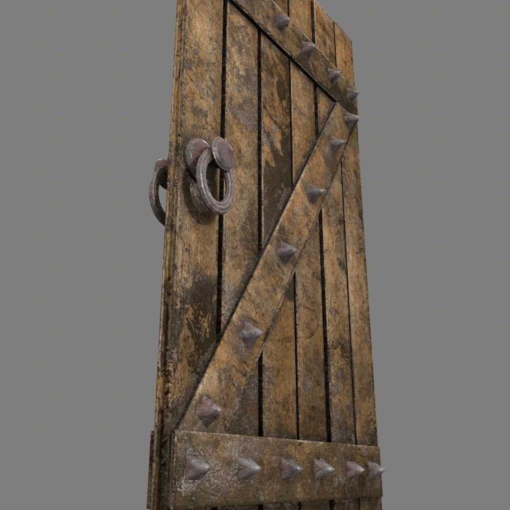Medieval Door   Low-poly 3D model_13