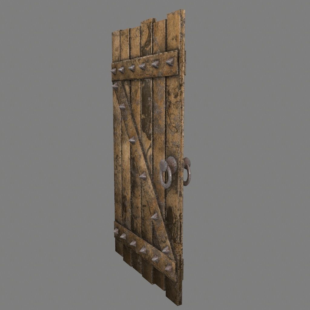 Medieval Door   Low-poly 3D model_7