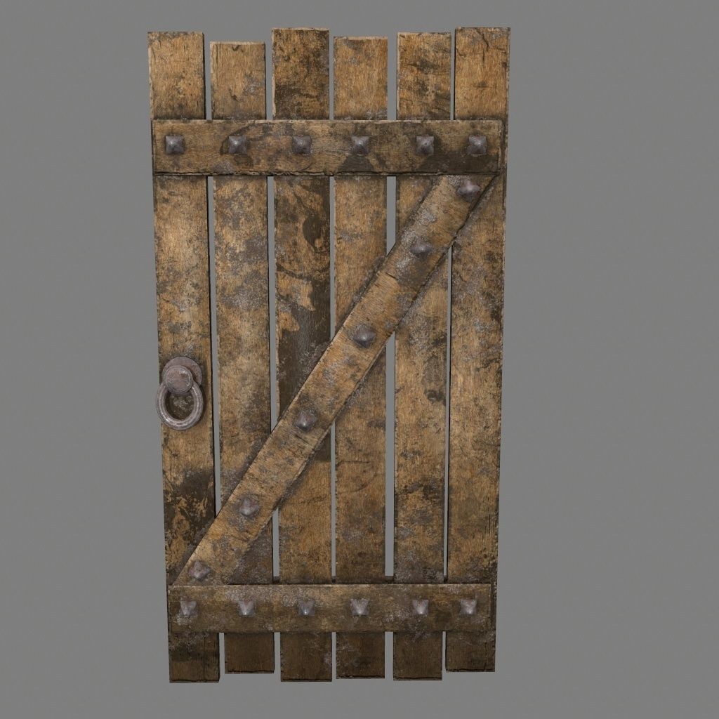 Medieval Door   Low-poly 3D model_3