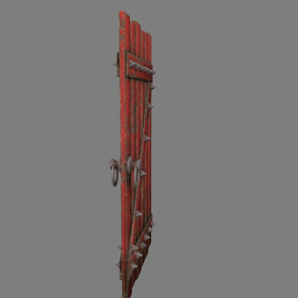 Medieval Door Low-poly 3D model_5