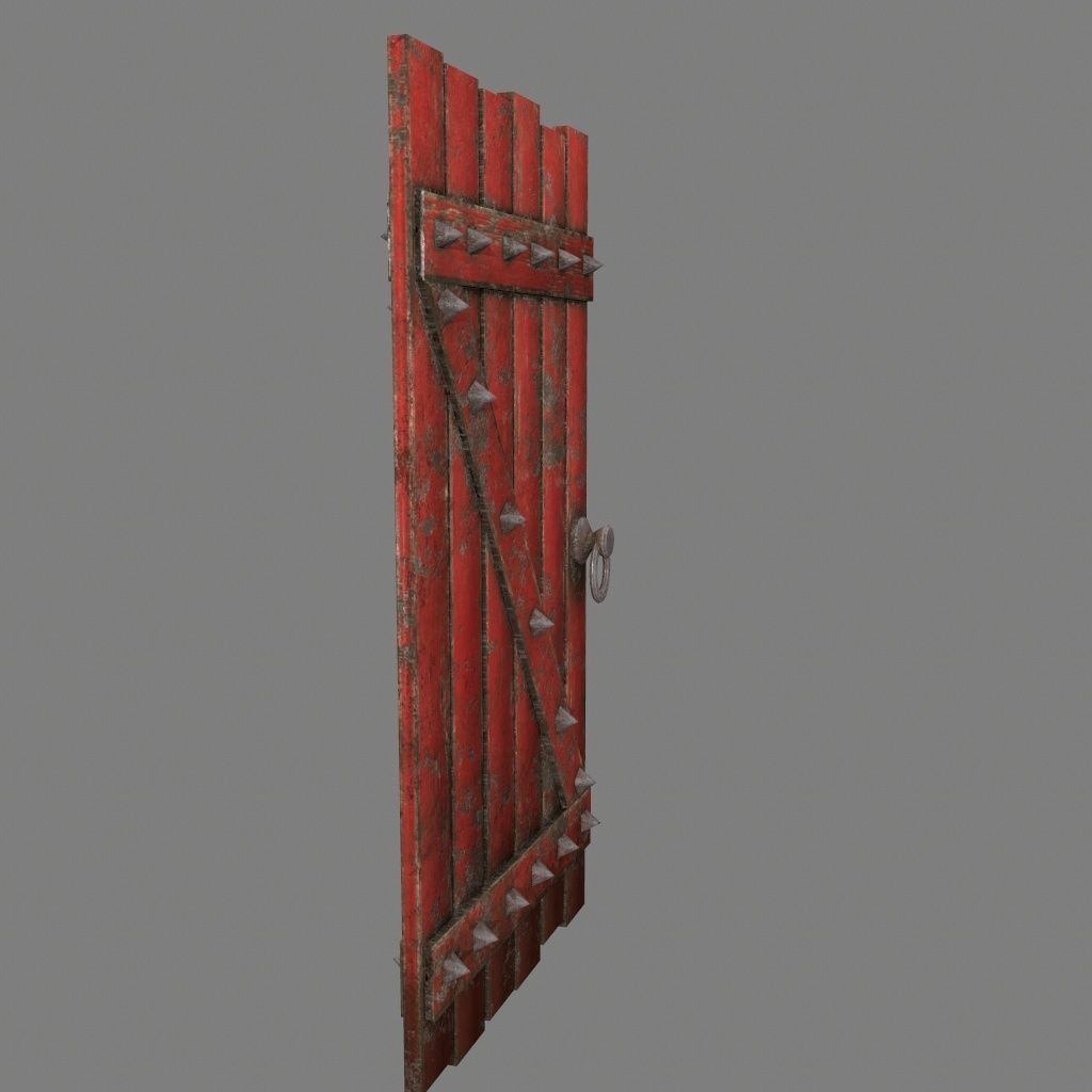 Medieval Door Low-poly 3D model_10