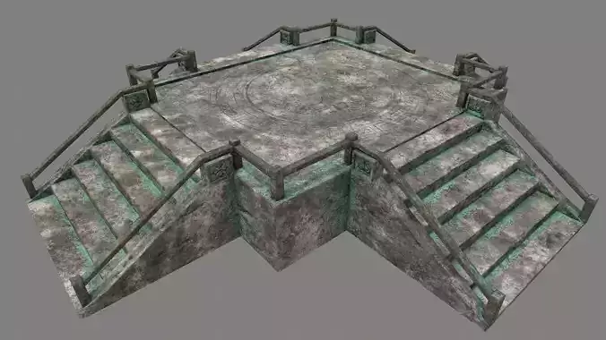 stairs stone staircase with metal railings